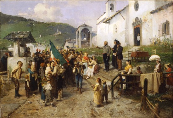 G. Afgang af de værnepligtige i Induno 1866 G. Induno La partenza dei coscritti nel 1866